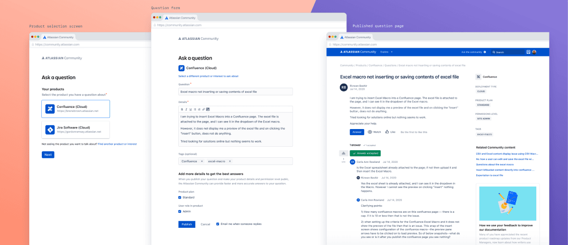 Atlassian personalized question asking